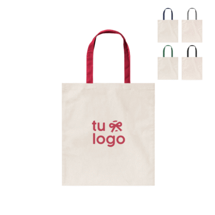 bolsa tote bag, de algodón, con logo impreso