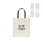 Bolsa ecológica reutilizable con asas de colores 100% algodon