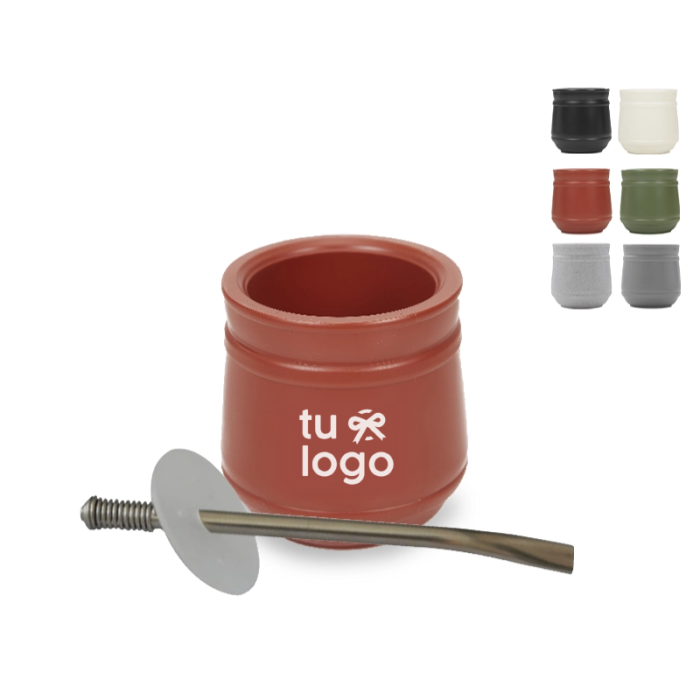 mate plastico con bombilla