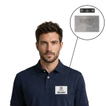Name Tag Alloy Blanco Grande personalizado para eventos y congresos