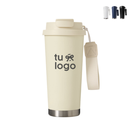 Mug de acero doble pared personalizado con logo